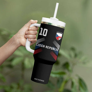 Czech Republic Soccer Sports Graphic Number 10 Jersey Style Tumbler With Handle Proud Czechia Football Fans Game Day Pride TS02 Print Your Wear