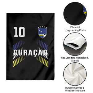 Curacao Soccer Sports Graphic Number 10 Jersey Style Garden Flag Proud Curaçaoans Football Fans Game Day Pride TS02 Print Your Wear