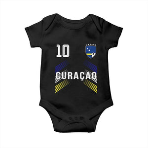 Curacao Soccer Sports Graphic Number 10 Jersey Style Baby Onesie Proud Curaçaoans Football Fans Game Day Pride TS02 Black Print Your Wear