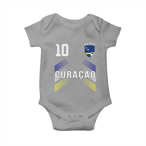 Curacao Soccer Sports Graphic Number 10 Jersey Style Baby Onesie Proud Curaçaoans Football Fans Game Day Pride TS02 Sport Gray Print Your Wear