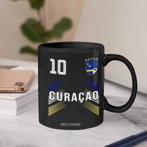Curacao Soccer Sports Graphic Number 10 Jersey Style Coffee Mug Proud Curaçaoans Football Fans Game Day Pride TS02 Print Your Wear