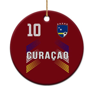 Curacao Soccer Sports Graphic Number 10 Jersey Style Ceramic Ornament Proud Curaçaoans Football Fans Game Day Pride TS02 1pc Red Print Your Wear