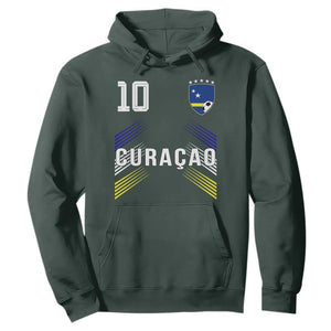 Curacao Soccer Sports Graphic Number 10 Jersey Style Hoodie Proud Curaçaoans Football Fans Game Day Pride TS02 Dark Forest Green Print Your Wear