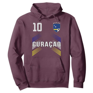 Curacao Soccer Sports Graphic Number 10 Jersey Style Hoodie Proud Curaçaoans Football Fans Game Day Pride TS02 Maroon Print Your Wear