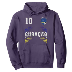 Curacao Soccer Sports Graphic Number 10 Jersey Style Hoodie Proud Curaçaoans Football Fans Game Day Pride TS02 Purple Print Your Wear