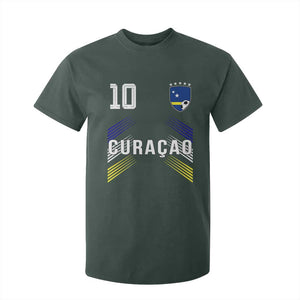 Curacao Soccer Sports Graphic Number 10 Jersey Style T Shirt For Kid Proud Curaçaoans Football Fans Game Day Pride TS02 Dark Forest Green Print Your Wear