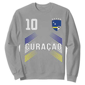 Curacao Soccer Sports Graphic Number 10 Jersey Style Sweatshirt Proud Curaçaoans Football Fans Game Day Pride TS02 Sport Gray Print Your Wear