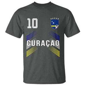 Curacao Soccer Sports Graphic Number 10 Jersey Style T Shirt Proud Curaçaoans Football Fans Game Day Pride TS02 Dark Heather Print Your Wear