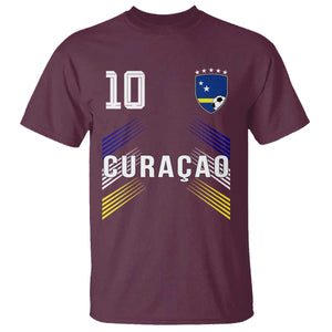 Curacao Soccer Sports Graphic Number 10 Jersey Style T Shirt Proud Curaçaoans Football Fans Game Day Pride TS02 Maroon Print Your Wear