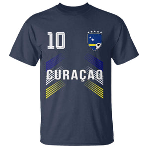 Curacao Soccer Sports Graphic Number 10 Jersey Style T Shirt Proud Curaçaoans Football Fans Game Day Pride TS02 Navy Print Your Wear