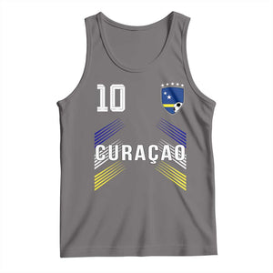 Curacao Soccer Sports Graphic Number 10 Jersey Style Tank Top Proud Curaçaoans Football Fans Game Day Pride TS02 Deep Heather Print Your Wear