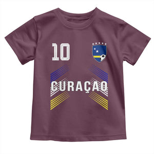 Curacao Soccer Sports Graphic Number 10 Jersey Style Toddler T Shirt Proud Curaçaoans Football Fans Game Day Pride TS02 Maroon Print Your Wear