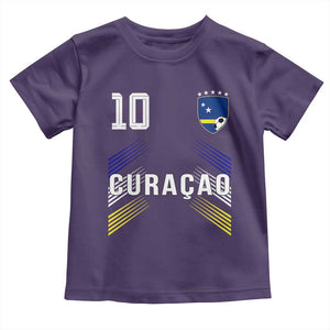 Curacao Soccer Sports Graphic Number 10 Jersey Style Toddler T Shirt Proud Curaçaoans Football Fans Game Day Pride TS02 Purple Print Your Wear