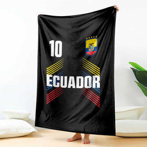 Ecuador Soccer Sports Graphic Number 10 Jersey Style Throw Blanket Proud Ecuadorian Football Fans Game Day Pride TS02 Print Your Wear