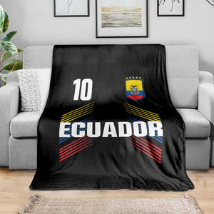 Ecuador Soccer Sports Graphic Number 10 Jersey Style Throw Blanket Proud Ecuadorian Football Fans Game Day Pride TS02 Print Your Wear