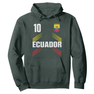 Ecuador Soccer Sports Graphic Number 10 Jersey Style Hoodie Proud Ecuadorian Football Fans Game Day Pride TS02 Dark Forest Green Print Your Wear
