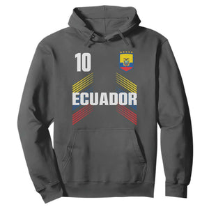 Ecuador Soccer Sports Graphic Number 10 Jersey Style Hoodie Proud Ecuadorian Football Fans Game Day Pride TS02 Dark Heather Print Your Wear