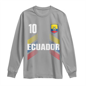 Ecuador Soccer Sports Graphic Number 10 Jersey Style Long Sleeve Shirt Proud Ecuadorian Football Fans Game Day Pride TS02 Sport Gray Print Your Wear