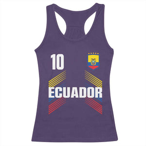 Ecuador Soccer Sports Graphic Number 10 Jersey Style Racerback Tank Top Proud Ecuadorian Football Fans Game Day Pride TS02 Purple Print Your Wear