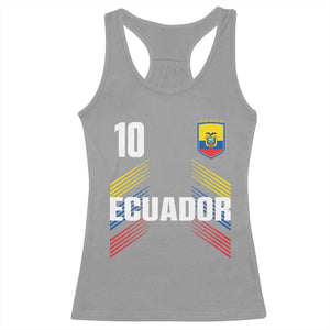 Ecuador Soccer Sports Graphic Number 10 Jersey Style Racerback Tank Top Proud Ecuadorian Football Fans Game Day Pride TS02 Sport Gray Print Your Wear