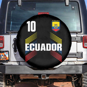 Ecuador Soccer Sports Graphic Number 10 Jersey Style Spare Tire Cover Proud Ecuadorian Football Fans Game Day Pride TS02 No hole Black Print Your Wear
