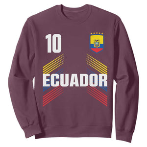 Ecuador Soccer Sports Graphic Number 10 Jersey Style Sweatshirt Proud Ecuadorian Football Fans Game Day Pride TS02 Maroon Print Your Wear