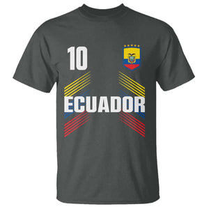 Ecuador Soccer Sports Graphic Number 10 Jersey Style T Shirt Proud Ecuadorian Football Fans Game Day Pride TS02 Dark Heather Print Your Wear
