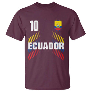 Ecuador Soccer Sports Graphic Number 10 Jersey Style T Shirt Proud Ecuadorian Football Fans Game Day Pride TS02 Maroon Print Your Wear