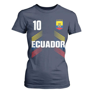 Ecuador Soccer Sports Graphic Number 10 Jersey Style T Shirt For Women Proud Ecuadorian Football Fans Game Day Pride TS02 Navy Print Your Wear