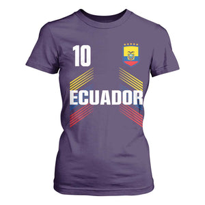Ecuador Soccer Sports Graphic Number 10 Jersey Style T Shirt For Women Proud Ecuadorian Football Fans Game Day Pride TS02 Purple Print Your Wear