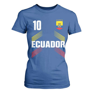 Ecuador Soccer Sports Graphic Number 10 Jersey Style T Shirt For Women Proud Ecuadorian Football Fans Game Day Pride TS02 Royal Blue Print Your Wear