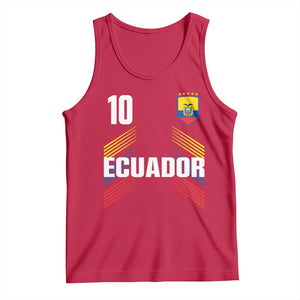 Ecuador Soccer Sports Graphic Number 10 Jersey Style Tank Top Proud Ecuadorian Football Fans Game Day Pride TS02 Red Print Your Wear