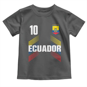 Ecuador Soccer Sports Graphic Number 10 Jersey Style Toddler T Shirt Proud Ecuadorian Football Fans Game Day Pride TS02 Dark Heather Print Your Wear
