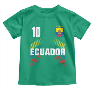 Ecuador Soccer Sports Graphic Number 10 Jersey Style Toddler T Shirt Proud Ecuadorian Football Fans Game Day Pride TS02 Irish Green Print Your Wear