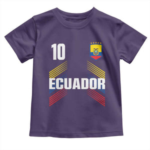 Ecuador Soccer Sports Graphic Number 10 Jersey Style Toddler T Shirt Proud Ecuadorian Football Fans Game Day Pride TS02 Purple Print Your Wear
