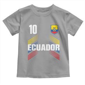 Ecuador Soccer Sports Graphic Number 10 Jersey Style Toddler T Shirt Proud Ecuadorian Football Fans Game Day Pride TS02 Sport Gray Print Your Wear