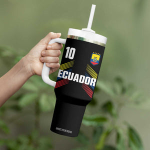 Ecuador Soccer Sports Graphic Number 10 Jersey Style Tumbler With Handle Proud Ecuadorian Football Fans Game Day Pride TS02 Print Your Wear