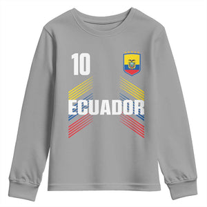 Ecuador Soccer Sports Graphic Number 10 Jersey Style Youth Sweatshirt Proud Ecuadorian Football Fans Game Day Pride TS02 Sport Gray Print Your Wear