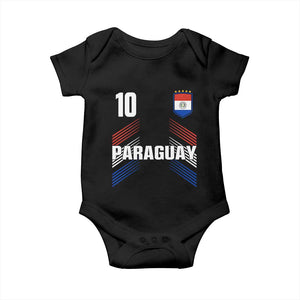 Paraguay Soccer Sports Graphic Number 10 Jersey Style Baby Onesie Proud Paraguayan Football Fans Game Day Pride TS02 Black Print Your Wear