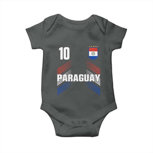 Paraguay Soccer Sports Graphic Number 10 Jersey Style Baby Onesie Proud Paraguayan Football Fans Game Day Pride TS02 Dark Heather Print Your Wear