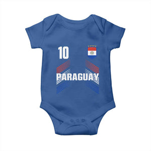 Paraguay Soccer Sports Graphic Number 10 Jersey Style Baby Onesie Proud Paraguayan Football Fans Game Day Pride TS02 Royal Blue Print Your Wear
