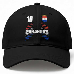 Paraguay Soccer Sports Graphic Number 10 Jersey Style Baseball Cap Proud Paraguayan Football Fans Game Day Pride TS02 Print Your Wear