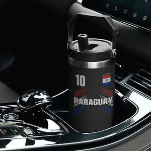 Paraguay Soccer Sports Graphic Number 10 Jersey Style Flip Straw Tumbler Proud Paraguayan Football Fans Game Day Pride TS02 Print Your Wear