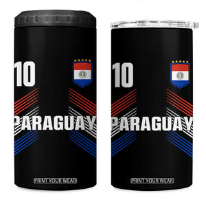 Paraguay Soccer Sports Graphic Number 10 Jersey Style 4 in 1 Can Cooler Tumbler Proud Paraguayan Football Fans Game Day Pride TS02 One Size: 16 oz Black Print Your Wear