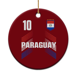 Paraguay Soccer Sports Graphic Number 10 Jersey Style Ceramic Ornament Proud Paraguayan Football Fans Game Day Pride TS02 1pc Red Print Your Wear