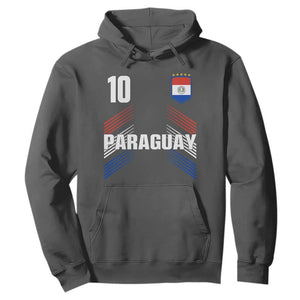 Paraguay Soccer Sports Graphic Number 10 Jersey Style Hoodie Proud Paraguayan Football Fans Game Day Pride TS02 Dark Heather Print Your Wear