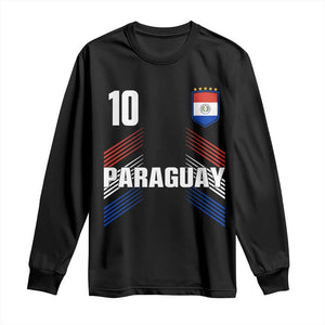 Paraguay Soccer Sports Graphic Number 10 Jersey Style Long Sleeve Shirt Proud Paraguayan Football Fans Game Day Pride TS02 Black Print Your Wear