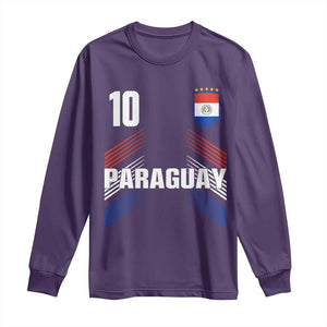 Paraguay Soccer Sports Graphic Number 10 Jersey Style Long Sleeve Shirt Proud Paraguayan Football Fans Game Day Pride TS02 Purple Print Your Wear