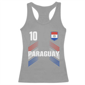 Paraguay Soccer Sports Graphic Number 10 Jersey Style Racerback Tank Top Proud Paraguayan Football Fans Game Day Pride TS02 Sport Gray Print Your Wear