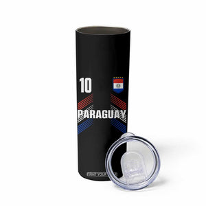 Paraguay Soccer Sports Graphic Number 10 Jersey Style Skinny Tumbler Proud Paraguayan Football Fans Game Day Pride TS02 Print Your Wear